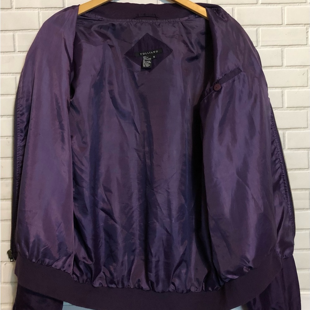 Los Angeles Lakers Purple Gold 100% Silk Tulliano NBA Basketball Zip Jacket S - Picture 3 of 16